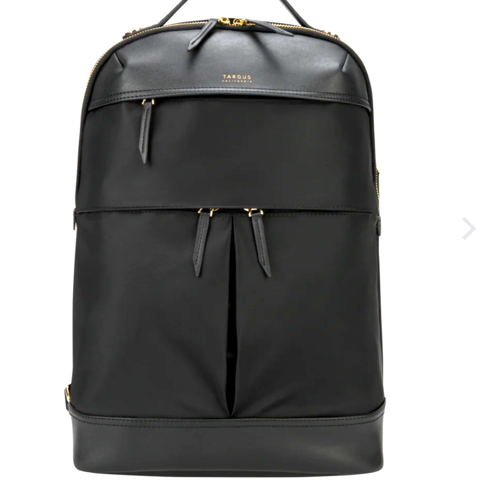 EUC Targus newport laptop 15 inch black backpack interior orange